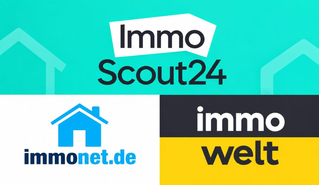 Logos der Immobilienportale ImmoScout24, Immowelt und Immonet für die professionelle Immobilienvermarktung in Herrenberg.
