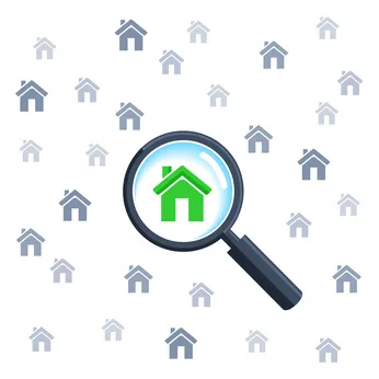 Kostenloser Suchauftrag für Immobilien in Herrenberg und Böblingen Lupe über einem Haus – kostenloser Suchauftrag für Häuser und Wohnungen in Herrenberg und Böblingen